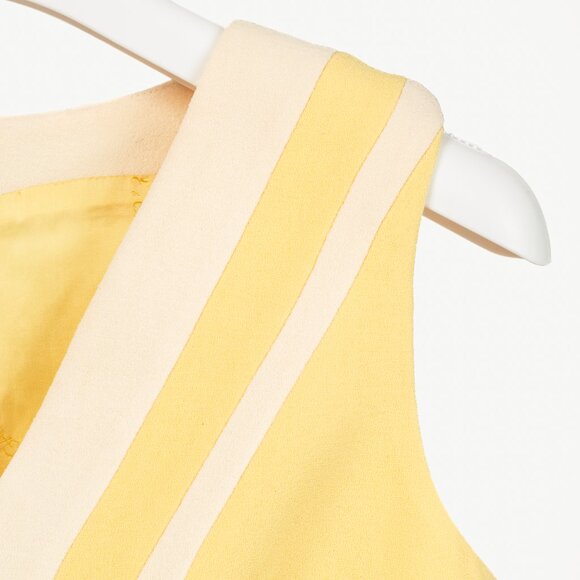 Dolce & Gabbana Yellow Wool-Crepe Stripe Sleeveless Top - Picture 4 of 9